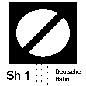 Sh-Signal für Rangierfahrten (Formsignal) in Sh 1 Stellung. (Fahrverbot aufgehoben)(ACHTUNG: Signal ist Umschaltbar!)